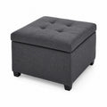 Panca contenitore in tessuto grigio 38x38x38 cm
