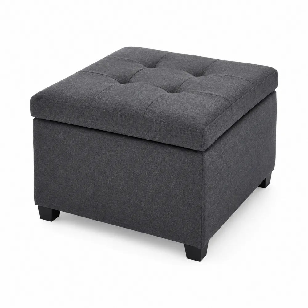 Panca contenitore in tessuto grigio 38x38x38 cm