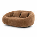 Divano in Tessuto Marrone 220x115x90 cm