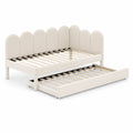 Letto singolo in legno con cassettone estraibile, Crema