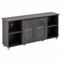 Mobile TV in legno e vetro temperato grigio 150x40x60 cm