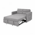 Divano Letto Componibile in Tessuto Grigio con Struttura in Metallo