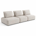 Divano modulare in tessuto bouclé beige 3 posti