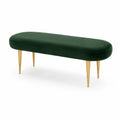 Panca in Velluto Verde con Gambe in Metallo Dorate