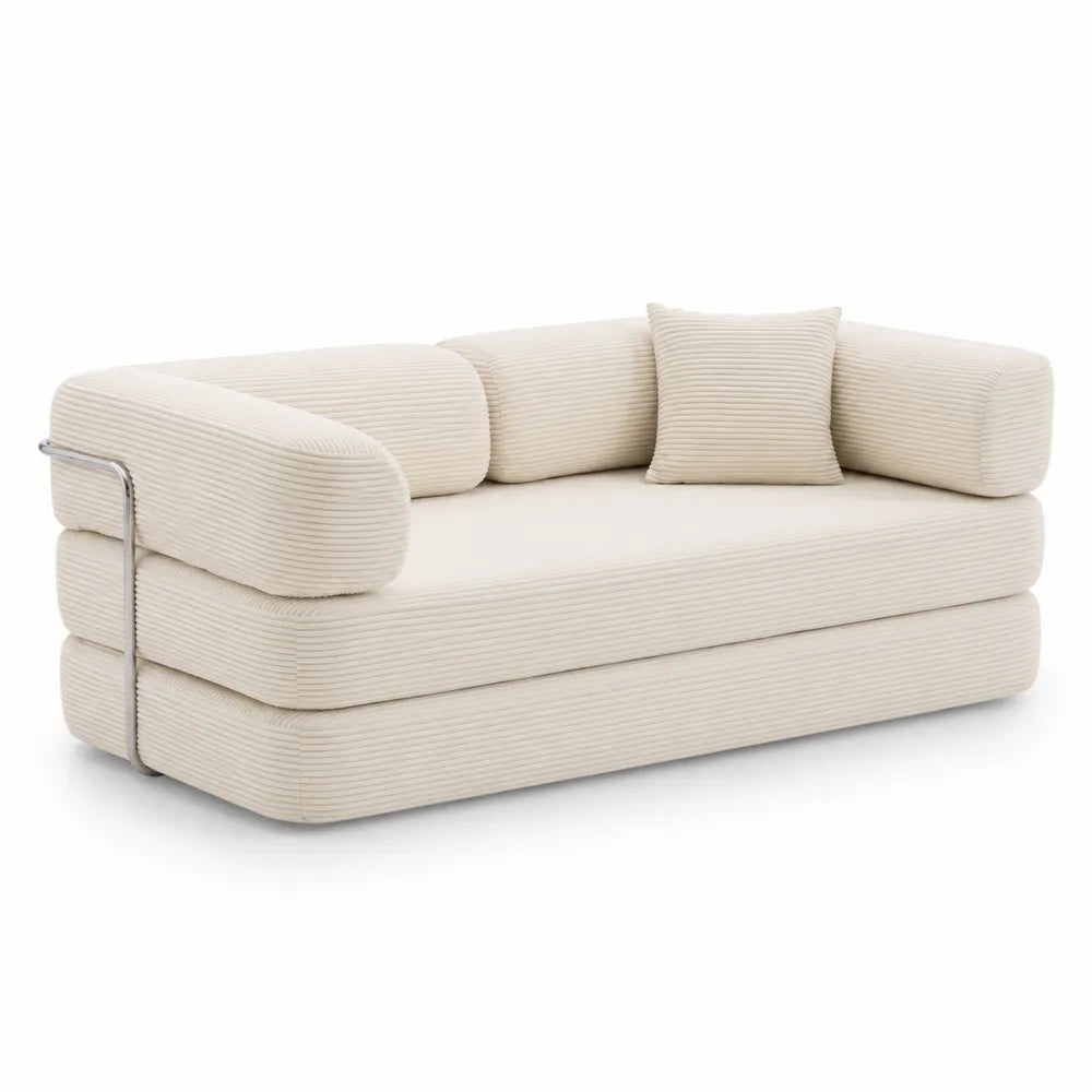 Divano in velluto a coste beige