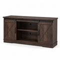 Mobile TV in Legno Ingegnerizzato con Ante Scorrevoli Marrone 140x40x60 cm